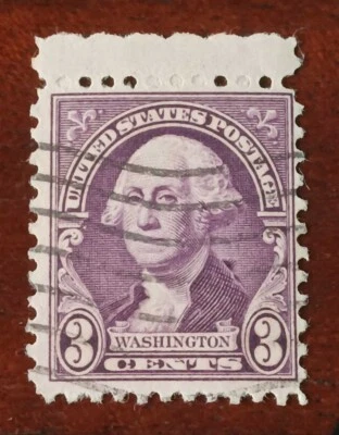 Редкая фиолетовая марка США 1932 3 цента с изображением Джорджа Вашингтона с гашением черных глаз СМОТРИТЕ 👀 - Изображение 1 из 4