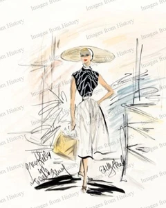 8x10 Print Grace Kelly Edith Head Costume Sketch To Catch a Thief 1955 #YHHU - Picture 1 of 1