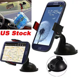 Universal 360° Rotating Car Windshield Mount Holder Stand For Mobile GPS Phone - Picture 1 of 8