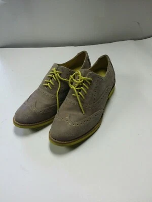 Cole Haan Grand OS Grey Suede Leather Wingtip Fashion Oxfords Shoes Boys 6Y - Imagem 1 de 4
