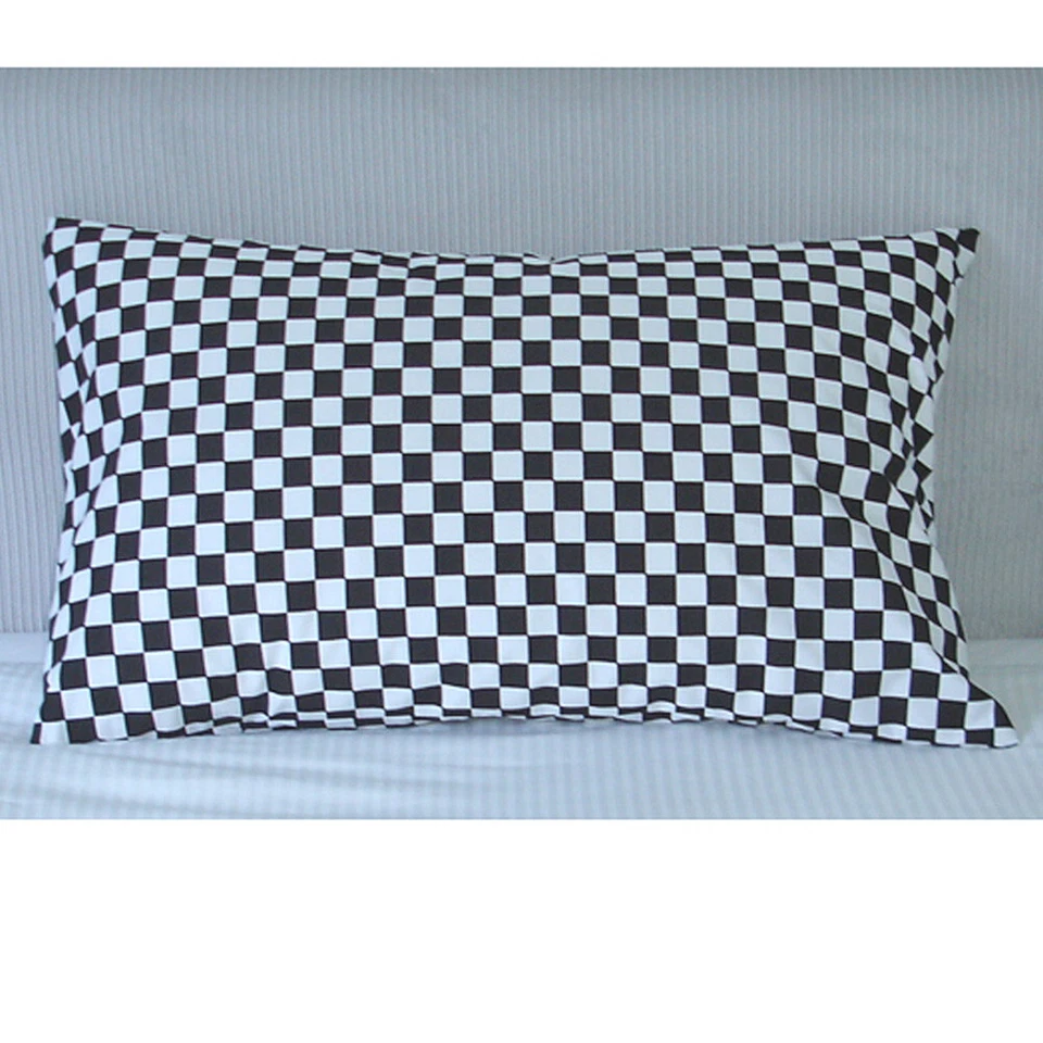 Pillowcase Ska Check Black and White 28" x 18" 2 Tone Bedding SINGLE Pillow Case - Image 1 of 4