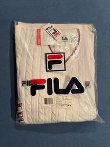 Vintage Unopened 90s white Fila tennis sweater with tags Mens XXL - Picture 1 of 1