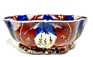Antique Japanese Edo Era Kakiemon Porcelain Bowl Red & Blue Floral 18th Century - Picture 1 of 11
