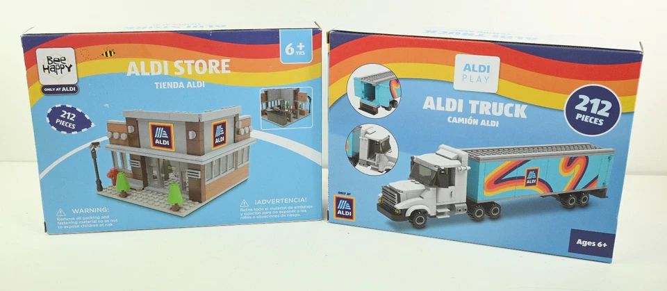 Aldi Grocery Store Toy Model and Truck Both 212 Pieces Bee Happy  NEW - Image 1 of 1