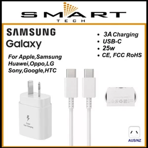 25W SAMSUNG Adaptive FAST AC Wall Charger For Galaxy S24 FE S21 S23 S22 Ultra - Picture 1 of 21