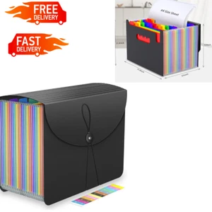 24 Pockets Expanding File Folders Accordian File Organizer Storage Box - Picture 1 of 8