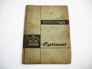 Krone Optimat Stalldungstreuer Betriebsanleitung Ersatzteilliste ab 1959 - Bild 1 von 3
