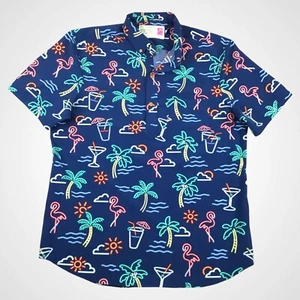 Chubbies Hemd Herren mittelblau Hawaii Stretch SS What's Ready Palmen - Bild 1 von 13