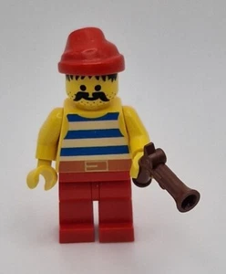 Lego Pirate Blue/White Stripes Red Bandana Minifigure-pi076- 6268 - Picture 1 of 1