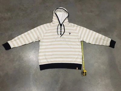 Henley a rayas con capucha Lavie Clothing en 'crema' - talla 4XL NUEVO CON ETIQUETAS 100 % auténtico Foto 1 de 4