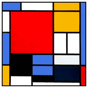 Detalle de composición geométrica arte moderno Piet Mondrian patrón de puntada X contado - Imagen 1 de 10