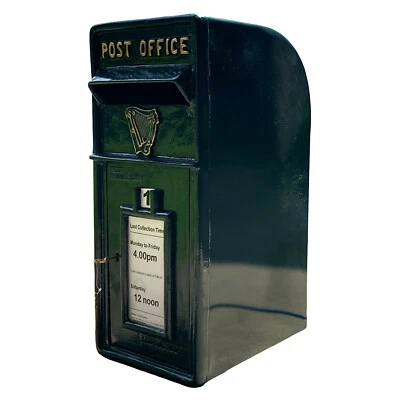 Irish Harp Post Office Mailbox in Green Cast Iron - Wall Mounted or Standing - Image 1 of 4
