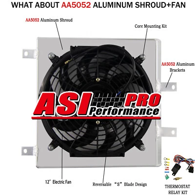 Алюминиевая оболочка 12 дюймов вентилятор + реле для 92-2000 Honda Civic DEL SOL EK D15 D16 Integra - Изображение 1 из 4