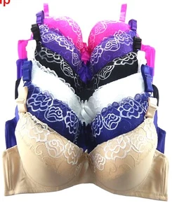 3/ 6 Women's Push Up Bras Sexy LACE Push-up T-Shirt  8226 LIGHT PADDED Size 38DD - Picture 1 of 12