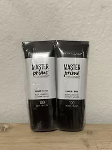 NUOVO / LOTTO DI 2 / Maybelline Master Prime Blur + Smooth - 100 - 1,0 fl oz - Foto 1 di 2