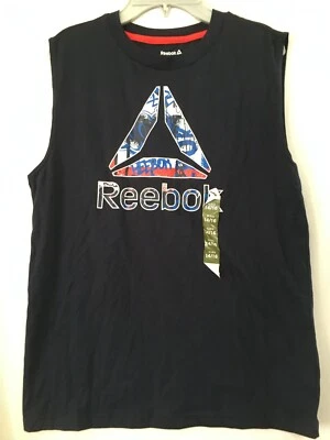Nova Camiseta Reebok Masculina Azul Marinho Reebok Regata Sem Mangas Muitos Tamanhos - Imagem 1 de 4