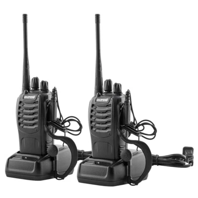 2Pcs Walkie Talkies Rechargeable Long Range Two-Way Radios with Earpieces - Image 1 of 4