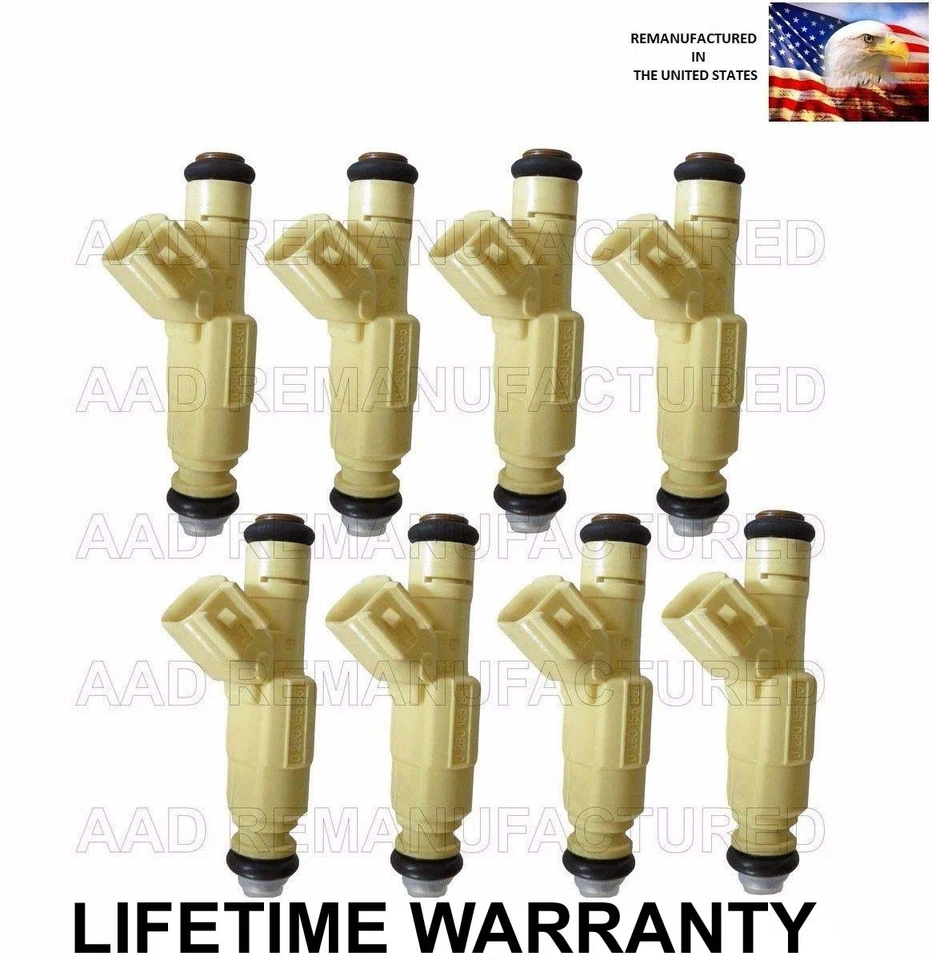 ✅Genuine Bosch Set of 8 Fuel Injectors for 2003-2004 Ford Expedition 4.6L OEM - Image 1 of 2
