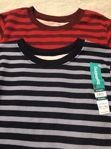 Garanimals Baby T-Shirts 2er Set Langarm 5T Streifen Neu mit Etikett Blau Rot 5K30 - Bild 1 von 6
