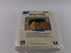 Wrap-N-Zap 100% Natural Cotton Batting Microwavable for Bowls Hot Pads 45" x 36" - Picture 1 of 3