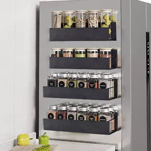 4Pack Magnetic Spice Rack Organizer for Refrigerator Fridge Storage Shelf Holder - Picture 1 of 18