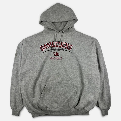 Vtg Y2K Gray South Carolina Gamecocks Football USC Hoodie Sweatshirt 3XL NCAA Cover