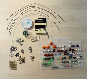 jewelry making supplies lot Beads Crystal Metal Glass Leather Rhinestones - Picture 1 of 7