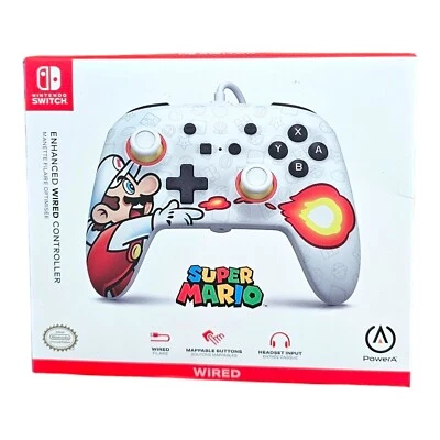 PowerA Enhanced Wired Controller - Fireball Mario - Nintendo Switch - New Boxed - Image 1 of 2