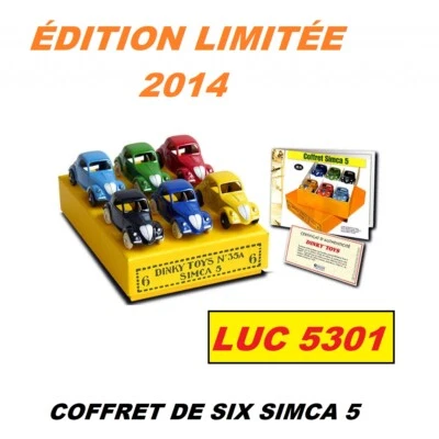 DINKY TOYS / ATLAS COFFRET DE 6 SIMCA 5  #35A ÉDITION LIMITÉE DE 2014 - Photo 1/3
