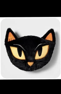 Target 2022 Hyde EEK Halloween Faux Fur Black Cat Throw Pillow NEW - Picture 1 of 3