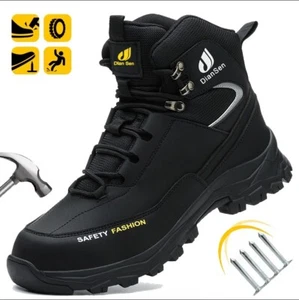 Stivali da Lavoro Uomo Punta Acciaio Scarpe Antinfortunistiche Antiforatura Antiscivolo Comfort Sneakers - Foto 1 di 15