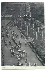 KÖNIGTUM - KRÖNUNGSPROZESSION von QUEEN ELIZABETH, 1953 Tuck Postkarte CHT6 - Bild 1 von 1