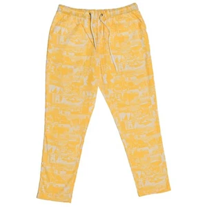 Mens Joggers Chino Pants Yellow Sailboats Drawstring Loose Harem Casual Large - Picture 1 of 6