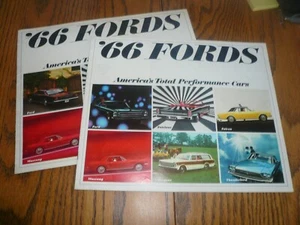 1966 Ford Fairlane Falcon Wagons Mustang Thunderbird Sales Brochure -  2 for 1  - Picture 1 of 9