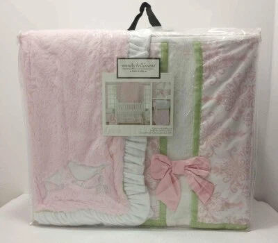 Wendy Bellissimo Gracie 3 piezas. Juego Cuna Rosa Blanco Pájaros Medallones Nuevo en Paquete Foto 1 de 3