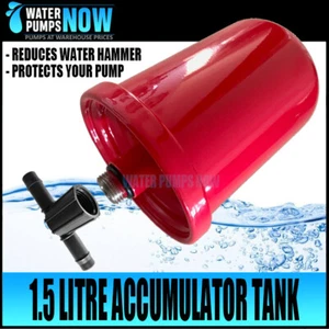 1.5L Caravan Accumulator Pressure Tank Stops Water Hammer Cycling Protects Pump - Picture 1 of 9