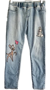 GAP Kids Girl's Disney Bambi Legging Jeans Ankle Size 14 Embroidered Pull On - Picture 1 of 5