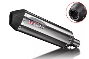Delkevic Slip On 13.5" X-Oval Stainless Motorcycle RH Exhaust Muffler & Strap - Picture 1 of 1