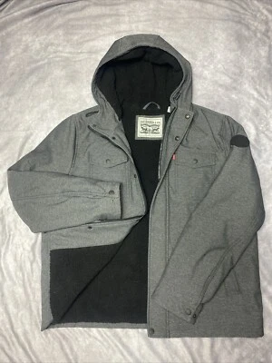 Levi's Men's Soft Shell Hooded Graphite Sherpa XL LM1RN012 - Image 1 of 4