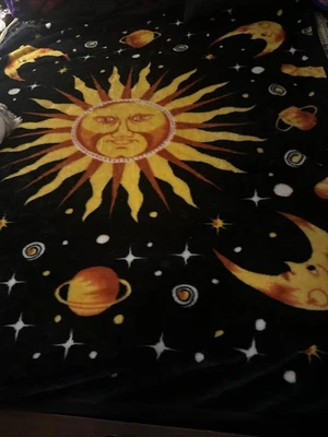 Erke Moon and Sun Throw Blanket Celestial Chair Recliner Cover Bed Spread Hippie - Image 1 of 4