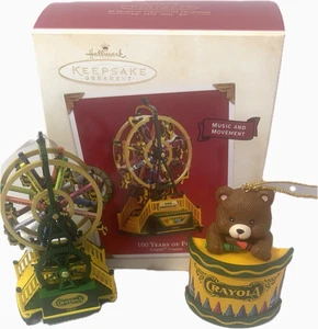 Vintage '03 Hallmark Ornament 100 Years of Fun Riesenrad Crayola & '92 Bear Drum - Bild 1 von 12