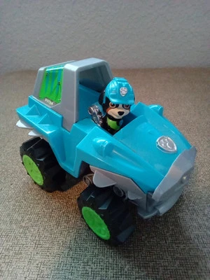 Paw Patrol Dino Rescue Pups Rex Deluxe Rev Up Transform Vehículo Spin Master A1 Foto 1 de 4