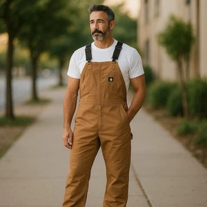 Berne Men’s Heritage Deluxe Insulated Bib Overall B415BD Brown Duck L NWT - Picture 1 of 13