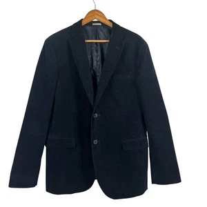 Giacca Nordstrom Rack Uomo Blu Navy Velluto a coste Blazer Bordo Vestibilità Cotone Elasticizzato 44R - Foto 1 di 9