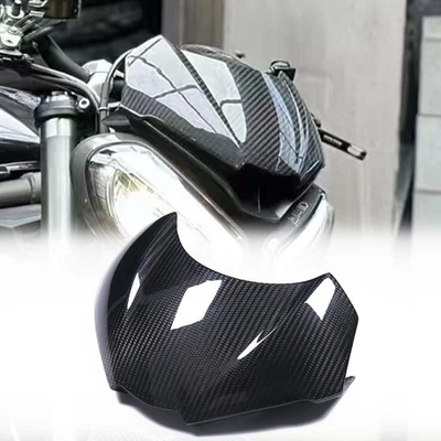 Carenado de faros delanteros de fibra de carbono real para Triumph Street Triple 765RS 2016- Foto 1 de 4