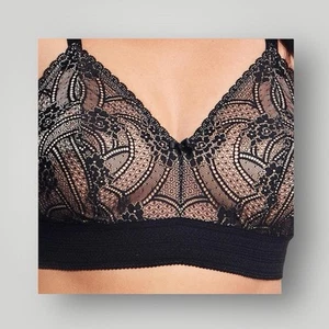 Glamorise 7012 Womens Black Adjustable Strap Luxe Lace Bralette Size 40DD NWOT - Picture 1 of 4