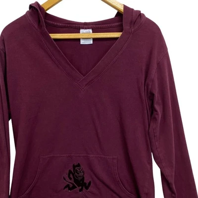 Sudadera con Capucha Pullover Vintage Nike Arizona State Sun Devils Cuello en V Granate Gráfico Foto 1 de 4