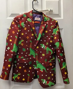 OppoSuits Sports Coat Large-US 12-14Y Christmas Dinosaur Long Sleeve - Picture 1 of 5