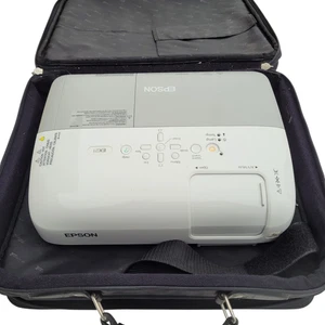 Epson Projector H283A SVGA 3LCD Portable White LCD No Remote with Cables Case - Picture 1 of 11