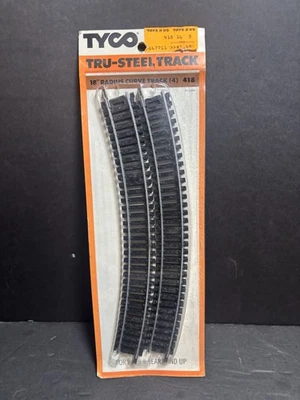 TYCO HO SCALE TRU-STEEL 18" RADIUS CURVED TRACK 4 PACK #418 NEW - Image 1 of 2